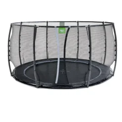 Online Exit - Cama elástica de suelo Dynamic 427 cm negro con red de seguridad Camas Elásticas