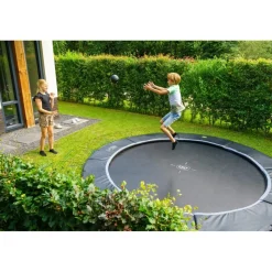 Outlet Exit - Cama elástica de suelo Dynamic 366 cm negro con perímetro de seguridad Camas Elásticas