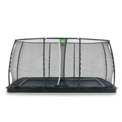 New Exit - Cama elástica de suelo Dynamic 244 x 427 cm negro con red de seguridad Camas Elásticas