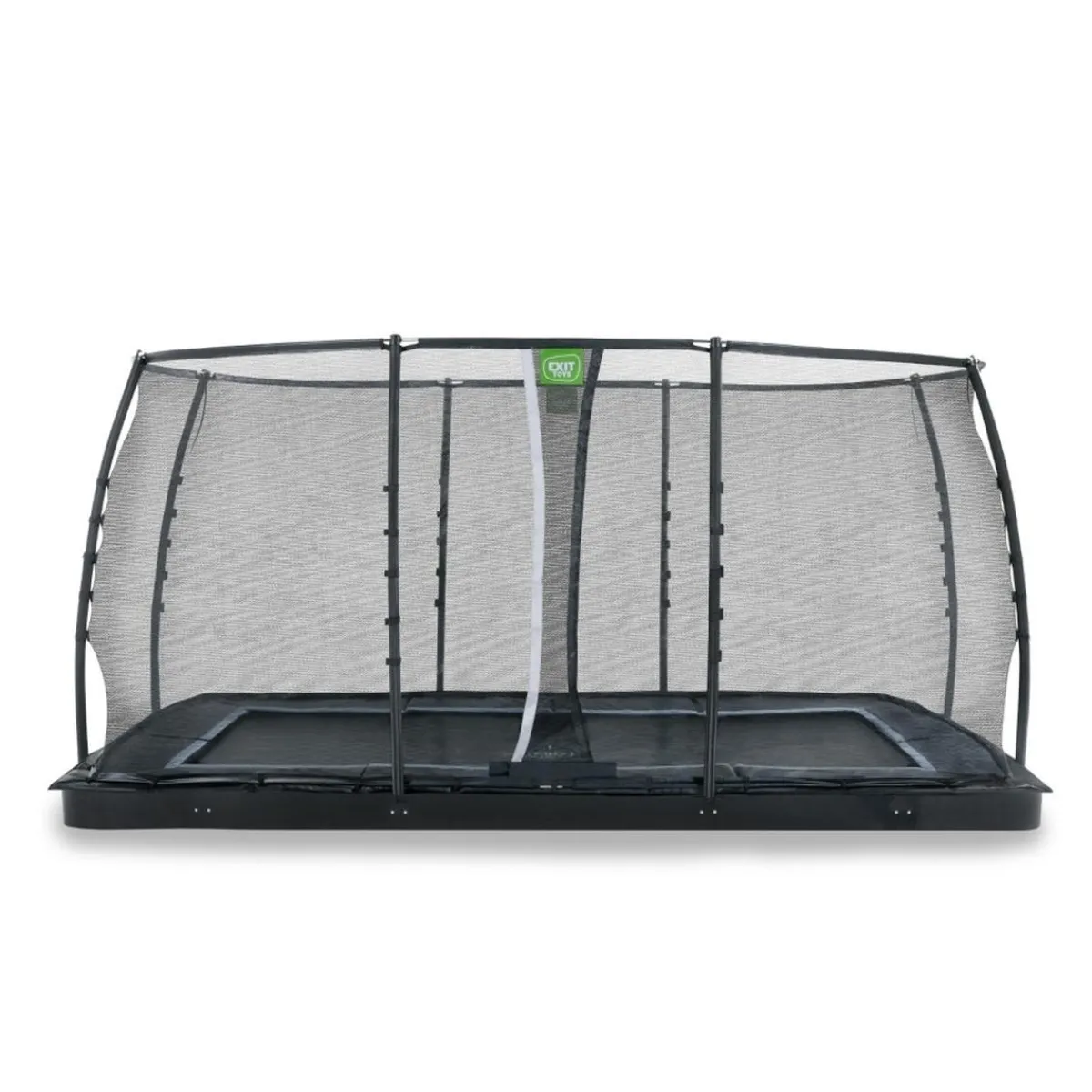 New Exit - Cama elástica de suelo Dynamic 244 x 427 cm negro con red de seguridad Camas Elásticas