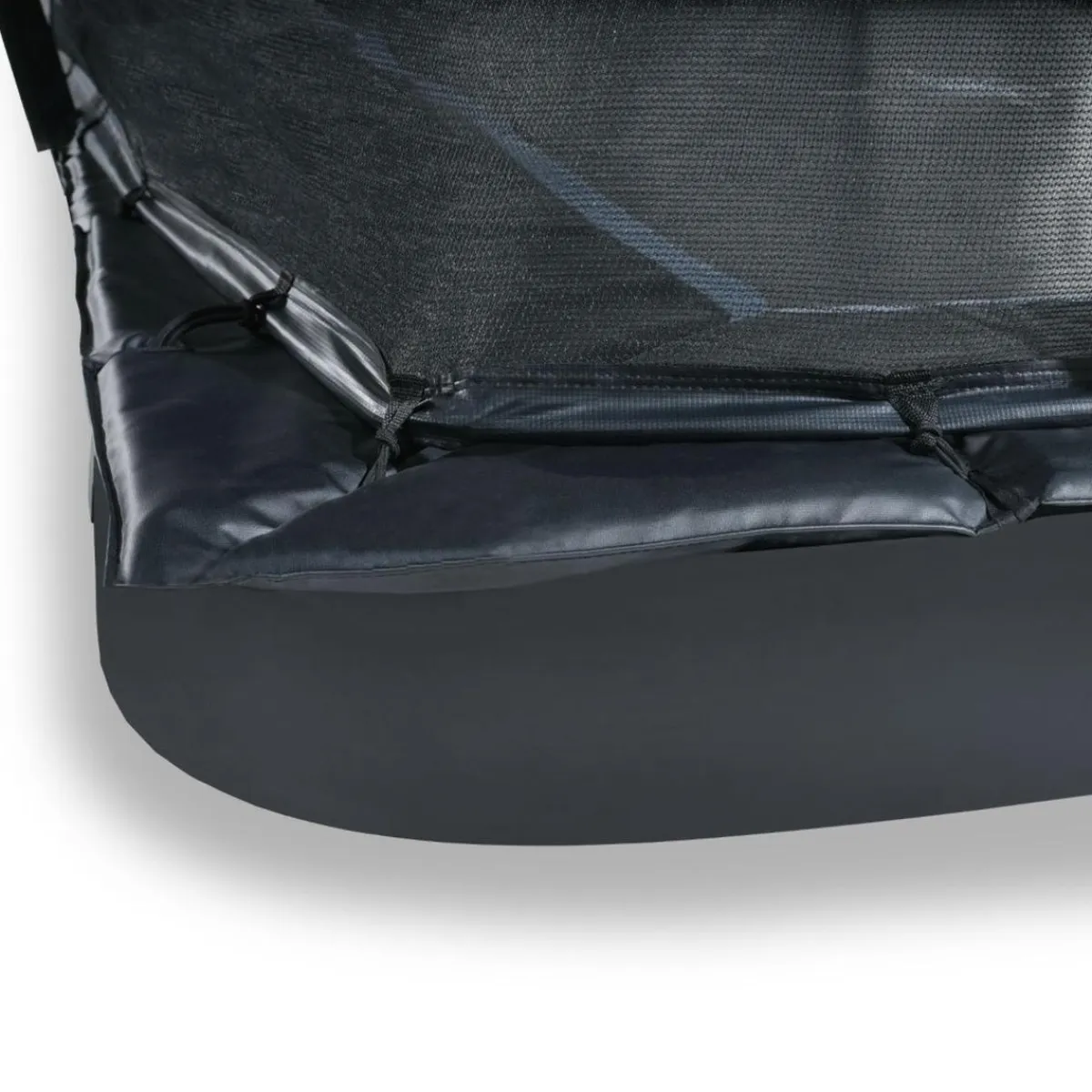 New Exit - Cama elástica de suelo Dynamic 244 x 427 cm negro con red de seguridad Camas Elásticas