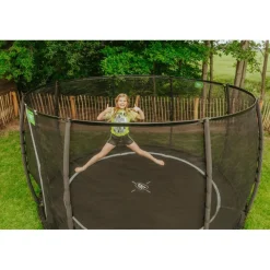 Exit - Cama elástica de suelo Dynamic 305 cm negro con red de seguridad*Exit Toys Outlet