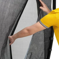 Exit - Cama elástica de suelo Dynamic 275 x 458 cm negro con red de seguridad*Exit Toys