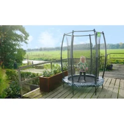 Exit - Cama elástica Junior Tiggy negro/gris con red de seguridad*Exit Toys Clearance