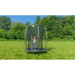 Exit - Cama elástica Junior Tiggy negro/gris con red de seguridad*Exit Toys Clearance