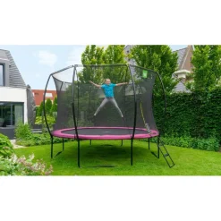 Hot Exit - Cama elástica Silhouette redonda rosa 427 cm Camas Elásticas