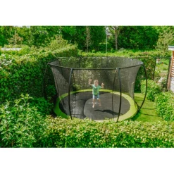 Online Exit - Cama elástica Silhouette redonda de suelo verde 366 cm Camas Elásticas