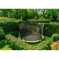 Exit - Cama elástica Silhouette redonda de suelo verde 427 cm*Exit Toys Best