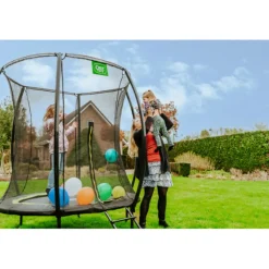 Exit - Cama elástica Silhouette redonda verde 183 cm*Exit Toys