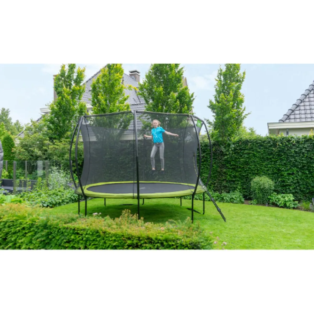 Hot Exit - Cama elástica Silhouette redonda verde 305 cm Camas Elásticas