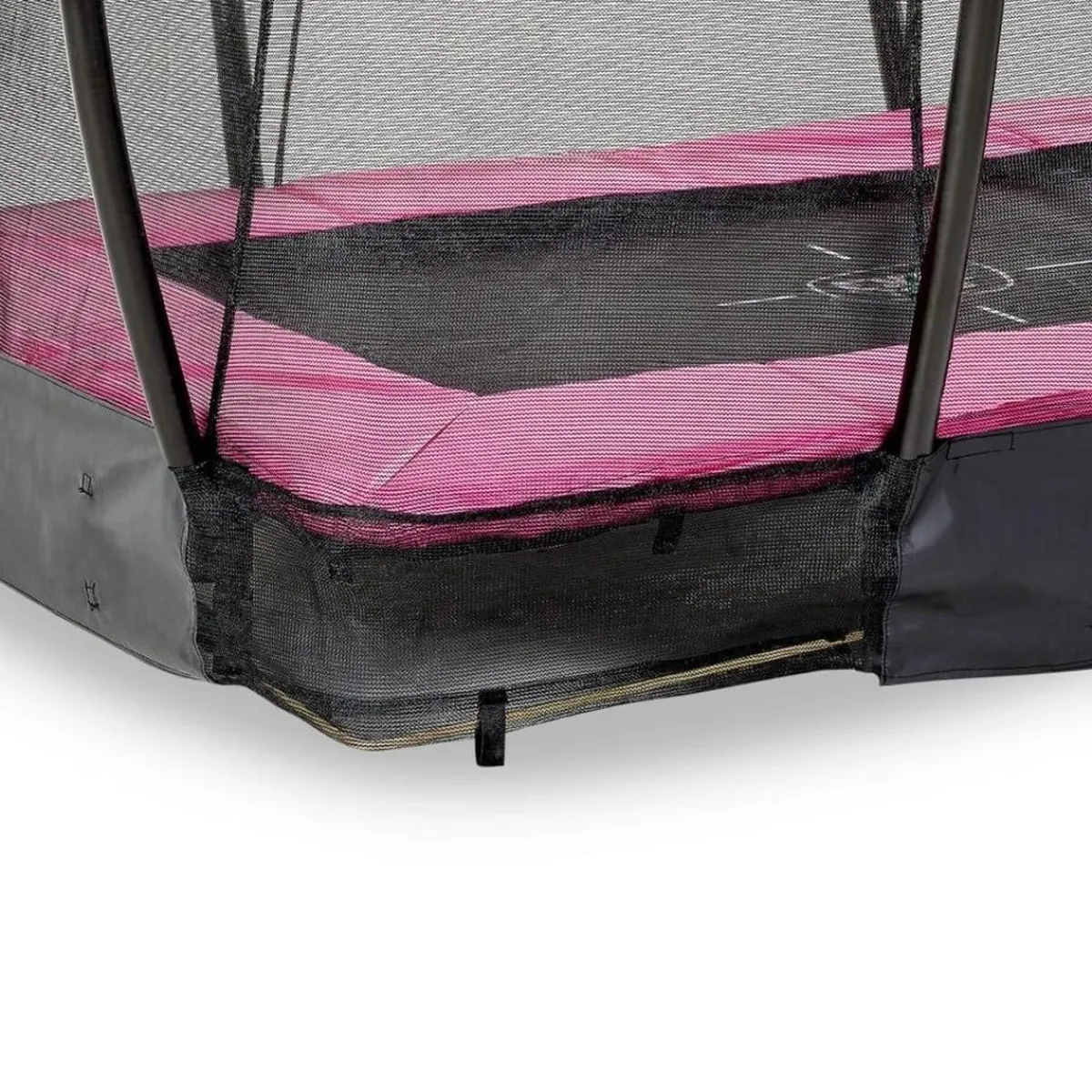 Clearance Exit - Cama elástica Silhouette rectangular de suelo rosa 153 cm Camas Elásticas