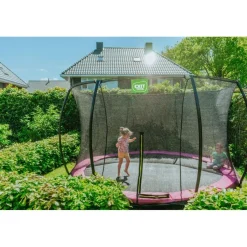 Exit - Cama elástica Silhouette redonda de suelo rosa 427 cm*Exit Toys Best