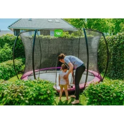 Exit - Cama elástica Silhouette redonda de suelo rosa 427 cm*Exit Toys Best