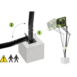 New Exit - Canasta de baloncesto Galaxy para suelo y aro para mates Deportes