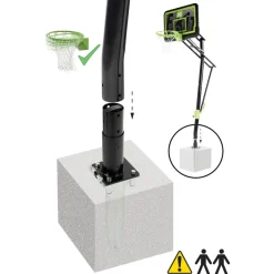 New Exit - Canasta de baloncesto Galaxy para suelo y aro para mates Deportes