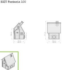 Discount Exit - Casita Fantasía 100 de madera Verde Casas