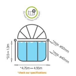 Outlet EXIT - Cúpula de piscina redonda 488 cm Accesorios|Piscinas