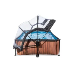 New Exit - Piscina aspecto madera 220 x 150 x 60 cm con bomba de filtro y cúpula Piscinas|Juguetes De Verano