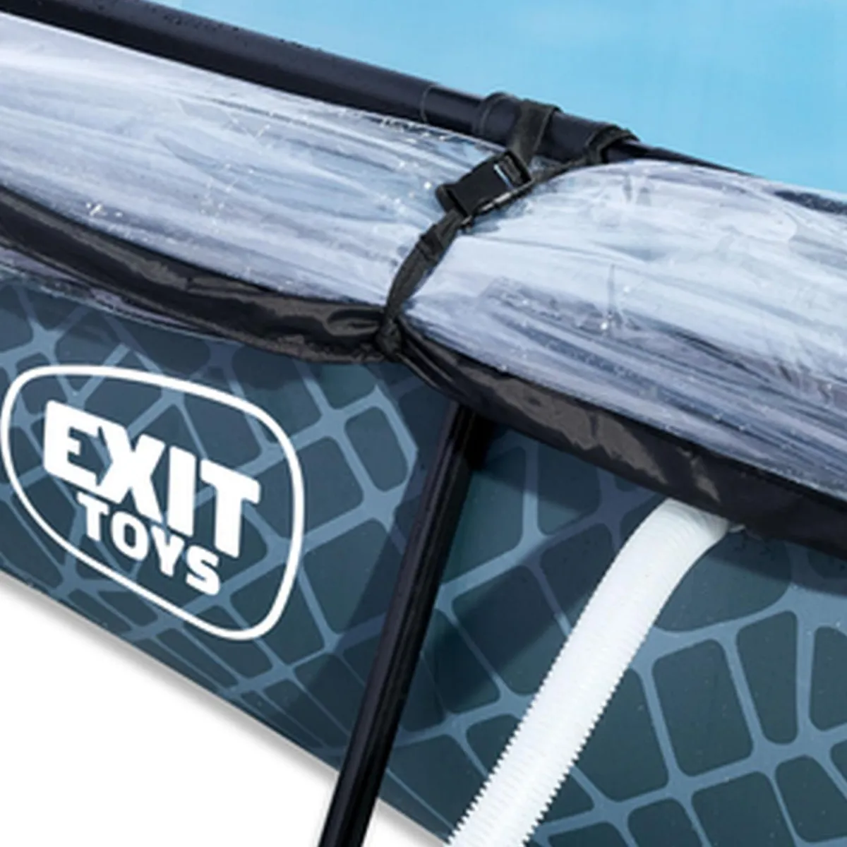 Exit - Piscina aspecto piedra 220 x 150 x 60 cm con bomba de filtro y cúpula*Exit Toys