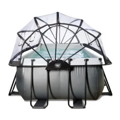 Discount Exit - Piscina Black Leather 400 x 200 x 122 cm con filtro de arena y cúpula Piscinas|Juguetes De Verano