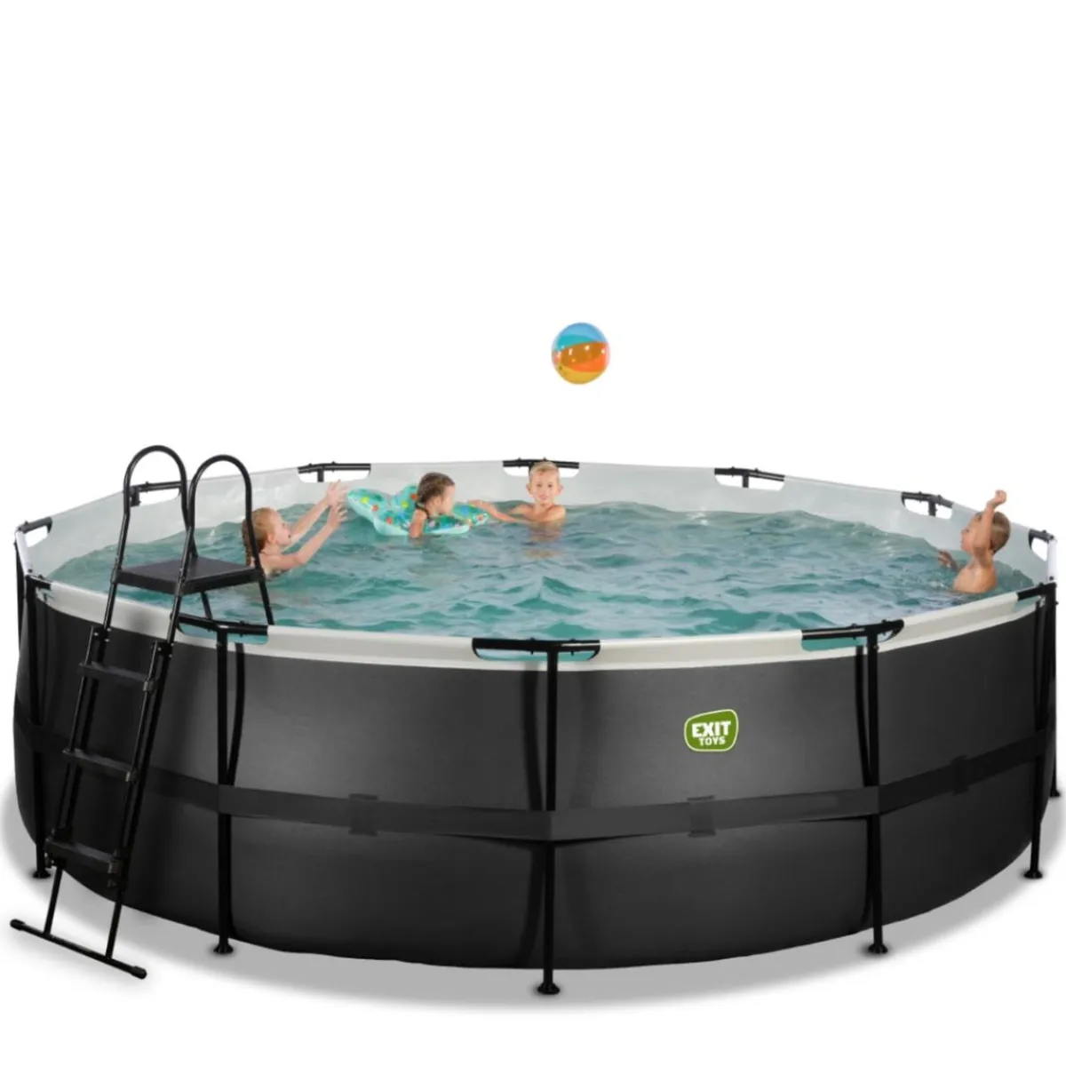 Exit - Piscina Black Leather diámetro 450 x 122 cm con filtro de cartucho*Exit Toys Outlet