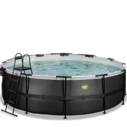 Sale Exit - Piscina Black Leather diámetro 450 x 122 cm con filtro de arena, cúpula y bomba de calor Piscinas|Juguetes De Verano