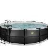 Exit - Piscina Black Leather diámetro 488 x 122 cm con filtro de arena*Exit Toys Outlet