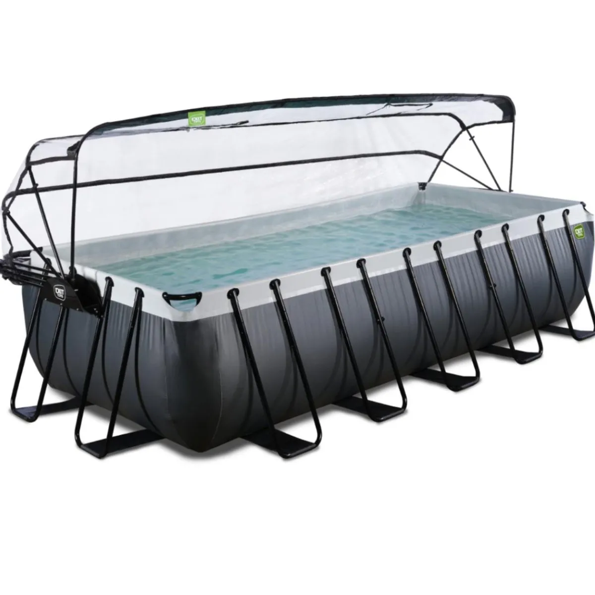 Online Exit - Piscina Black Leather 540 x 250 x 122 cm con filtro de arena y cúpula Piscinas|Juguetes De Verano