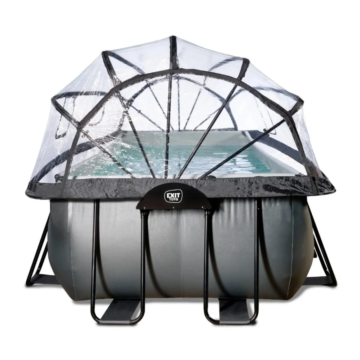 Online Exit - Piscina Black Leather 540 x 250 x 122 cm con filtro de arena y cúpula Piscinas|Juguetes De Verano