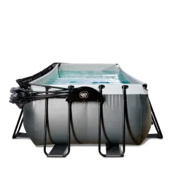 Online Exit - Piscina Black Leather 540 x 250 x 122 cm con filtro de arena y cúpula Piscinas|Juguetes De Verano