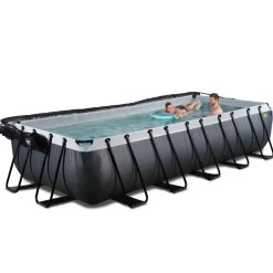 Exit - Piscina Black Leather 540 x 250 x 100 cm con filtro de arena, cúpula y bomba de calor*Exit Toys Outlet