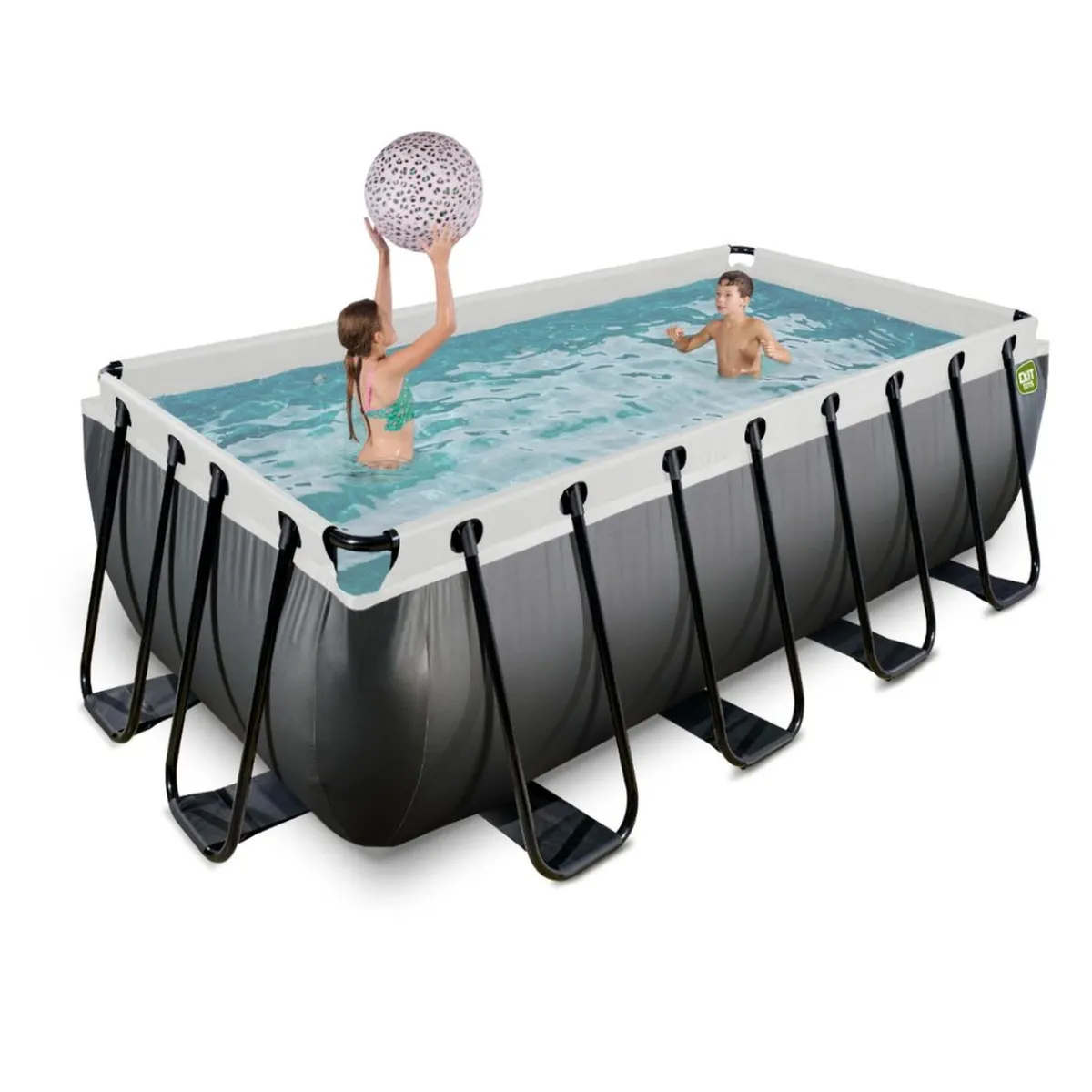 Exit - Piscina Black Leather 400 x 200 x 122 cm con filtro de cartucho*Exit Toys Best