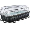 Exit - Piscina Black Leather 540 x 250 x 100 cm con filtro de arena y cúpula*Exit Toys Discount