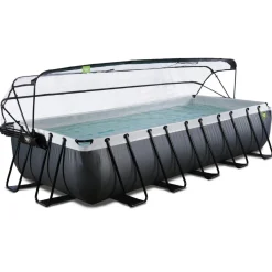 Exit - Piscina Black Leather 540 x 250 x 100 cm con filtro de arena y cúpula*Exit Toys Discount
