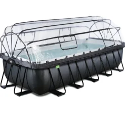 Exit - Piscina Black Leather 540 x 250 x 122 cm con filtro de arena, cúpula y bomba de calor*Exit Toys Online