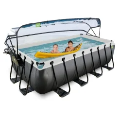 Exit - Piscina Black Leather 400 x 200 x 100 cm con filtro de arena y cúpula*Exit Toys Sale
