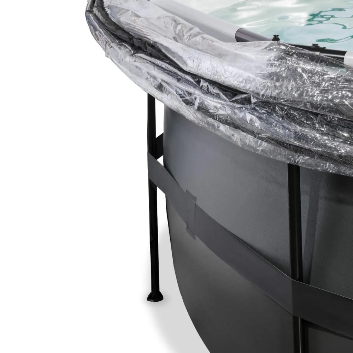 Exit - Piscina Black Leather diámetro 450 x 122 cm con filtro de arena y cúpula*Exit Toys Hot