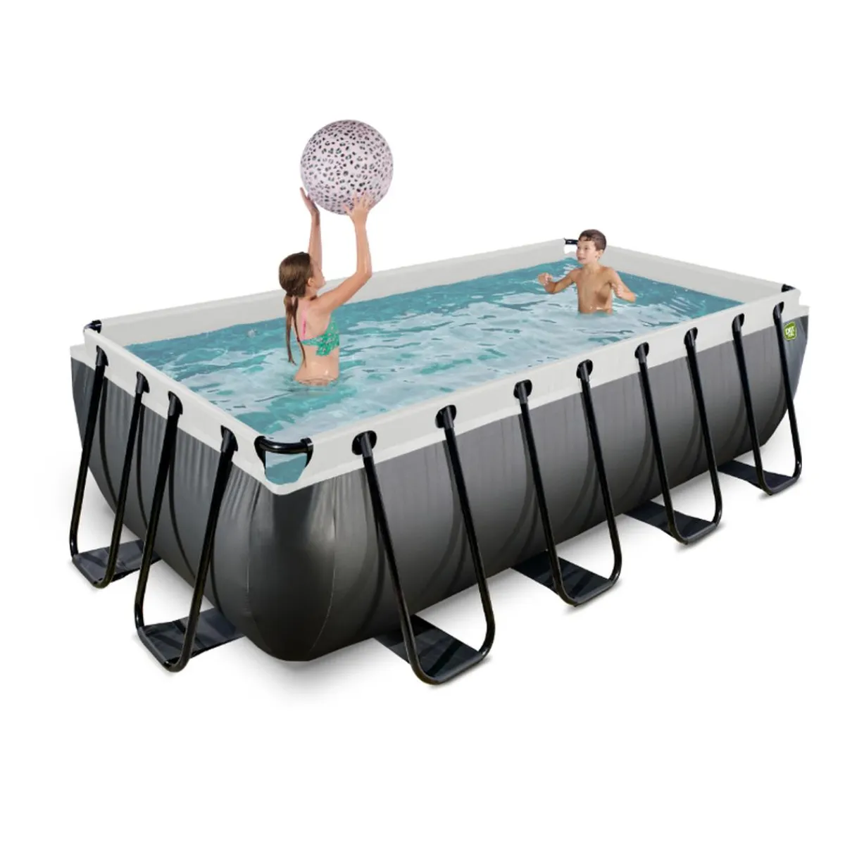 Discount EXIT - Piscina de cuero rectangular con bomba de filtro 400 x 200 x 100 cm Piscinas|Juguetes De Verano
