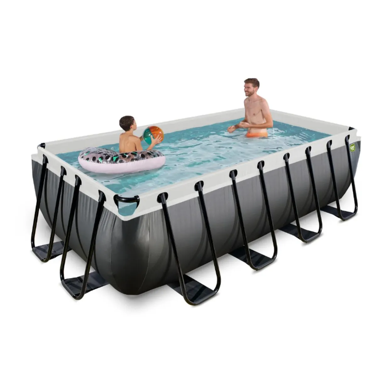 Discount EXIT - Piscina de cuero rectangular con bomba de filtro 400 x 200 x 100 cm Piscinas|Juguetes De Verano