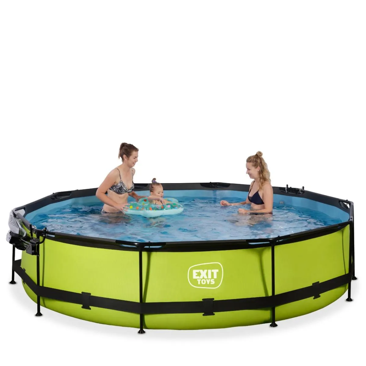 Exit - Piscina Lime verde diámetro 360 x 76 cm con filtro y cúpula transparente*Exit Toys Outlet