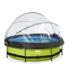 Exit - Piscina Lime verde diámetro 300 x 76 cm con filtro y cúpula transparente*Exit Toys