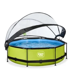 Exit - Piscina Lime verde diámetro 300 x 76 cm con filtro y cúpula transparente*Exit Toys