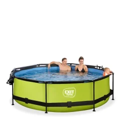 Exit - Piscina Lime verde diámetro 300 x 76 cm con filtro y cúpula transparente*Exit Toys