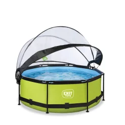 Hot Exit - Piscina Lime verde diámetro 244 x 76 cm con filtro y cúpula transparente Piscinas Tubulares|Piscinas