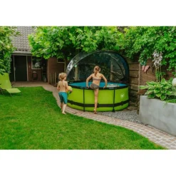 Hot Exit - Piscina Lime verde diámetro 244 x 76 cm con filtro y cúpula transparente Piscinas Tubulares|Piscinas