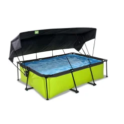 Exit - Piscina Lime verde 220 x 150 x 65 cm con filtro y toldo negro*Exit Toys Discount