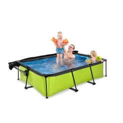 Exit - Piscina Lime verde 220 x 150 x 65 cm con filtro y toldo negro*Exit Toys Discount