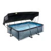 Online Exit - Piscina Stone efecto piedra gris 220 x 150 x 65 cm con filtro y toldo negro Piscinas|Juguetes De Verano