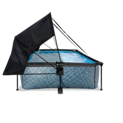 Online Exit - Piscina Stone efecto piedra gris 300 x 200 x 65 cm con filtro y toldo negro Piscinas|Juguetes De Verano