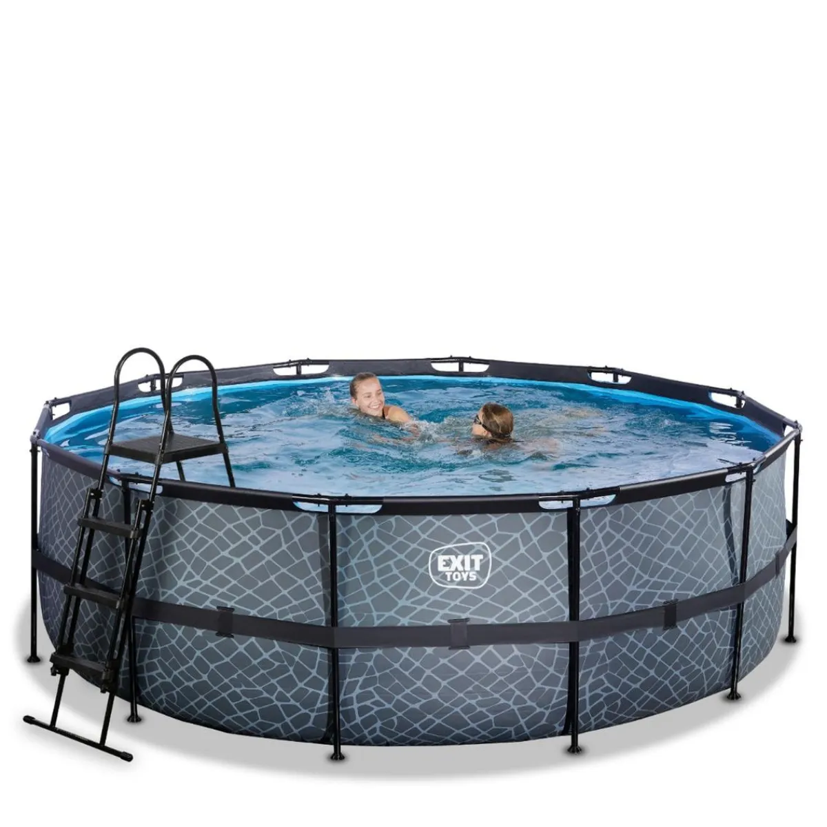 Exit - Piscina Stone gris diámetro 427 x 122 cm con filtro de cartucho*Exit Toys Online
